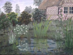 Bauernhaus mit Teich